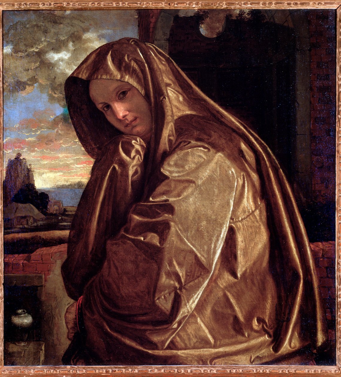Representasjon av Saint Mary Magdalene Maleri av Giovan Gerolamo Savoldo (ca. 1480-etter 1548) 1535-1540 Dim 84 x 77,5 cm Firenze, Palazzo Pitti, Coll Contini-Bonacossi av Giovanni Girolamo Savoldo