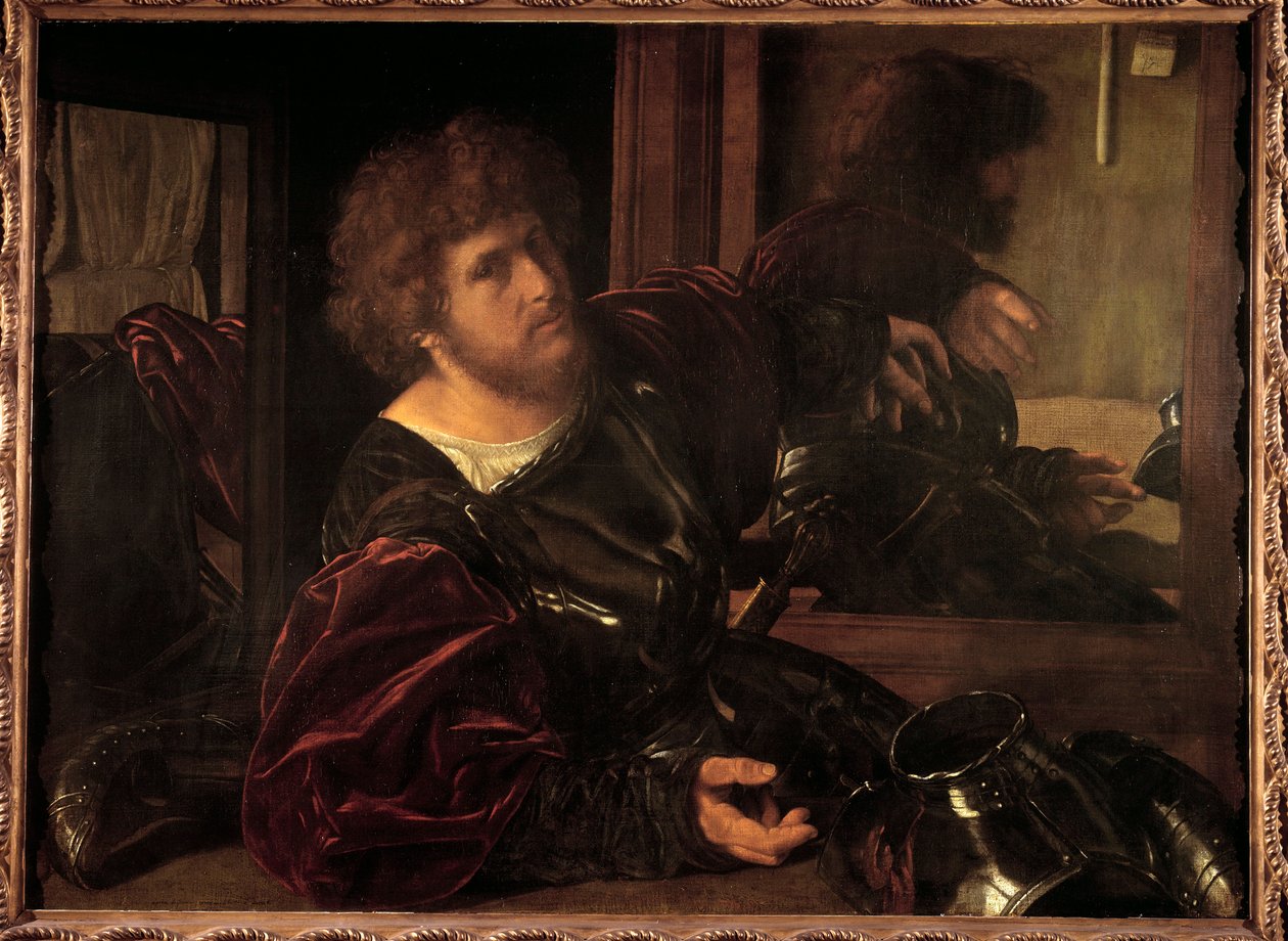 Selvportrett tidligere kalt portrett av Gaston de Foix Maleri av Giovanni Girolamo Savoldo (1480-1548) (ec.ital.) 1500-tallet Søn. 0,91x1,23 m Paris, Musée du Louvre. av Giovanni Girolamo Savoldo
