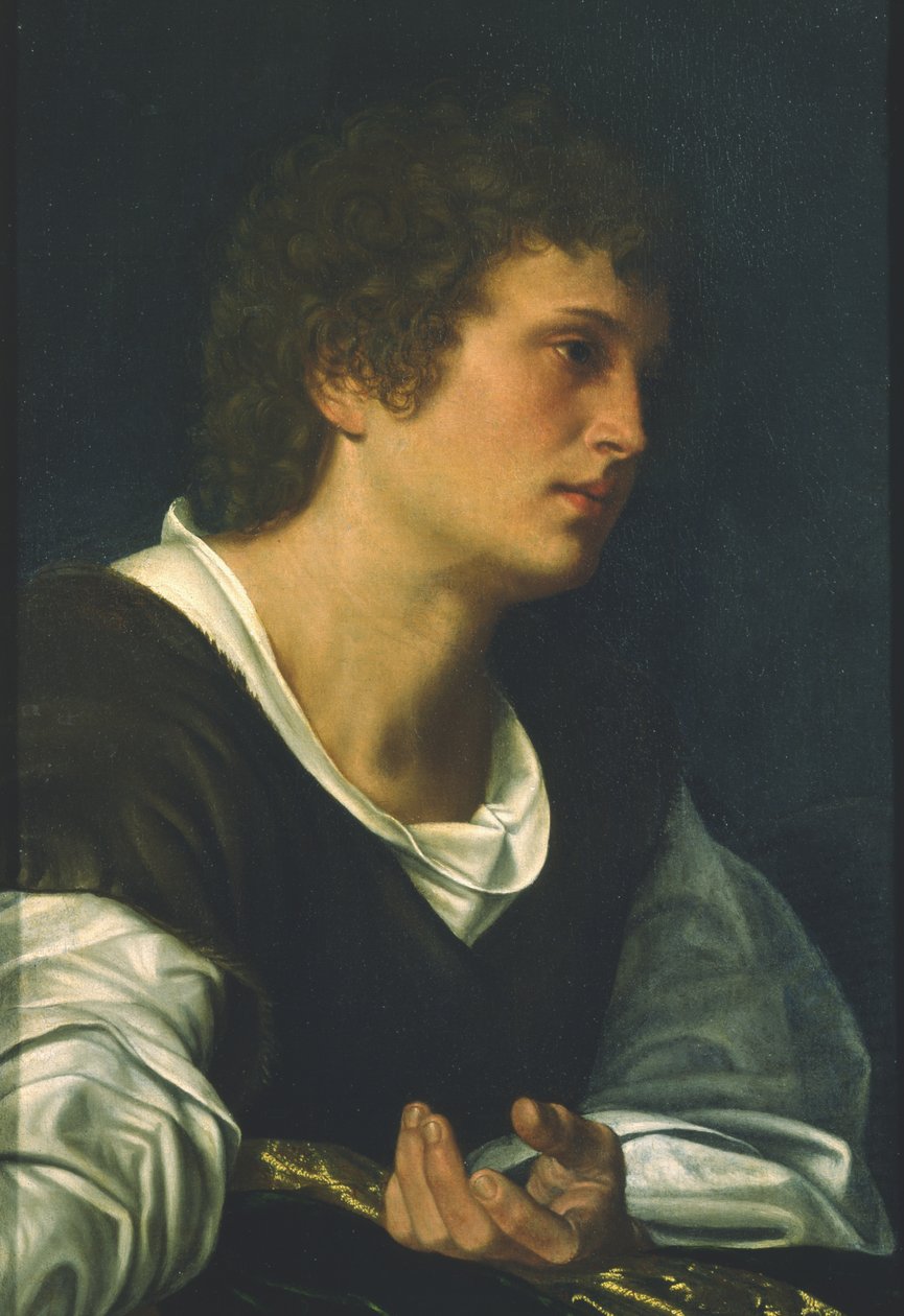Evangelisten Johannes (olje på lerret) av Giovanni Girolamo Savoldo