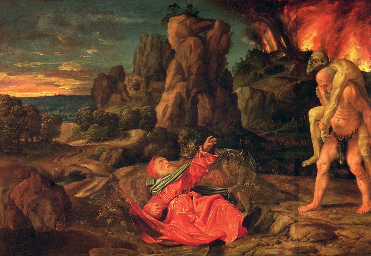 The Temptation of St. Anthony, ca. 1530 (olje på tre) av Giovanni Girolamo Savoldo