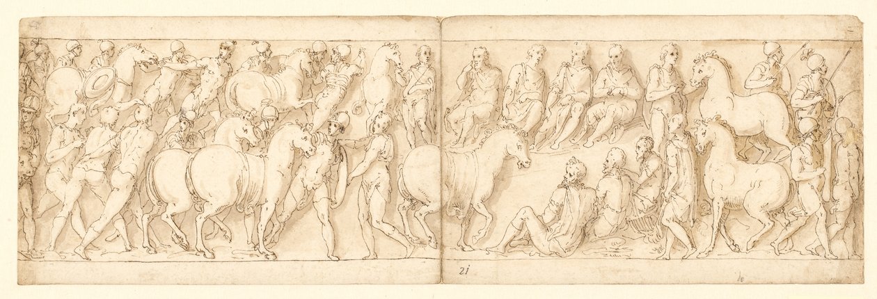 32 eksemplarer etter kolonnen til Marcus Aurelius, Piazza Colonna i Roma av Giovanni Guerra