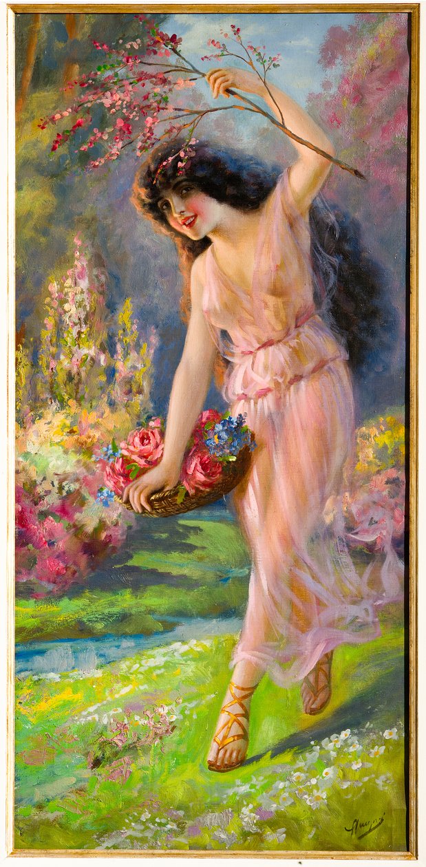 Young Nymph (olje på lerret) av Giovanni Guerzoni