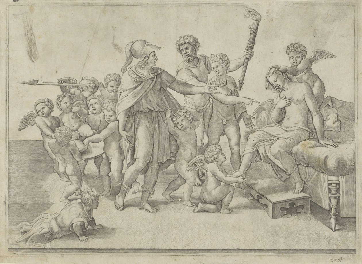 Bryllup av Alexander og Roxana av Giovanni Jacopo Caraglio (attributed to)