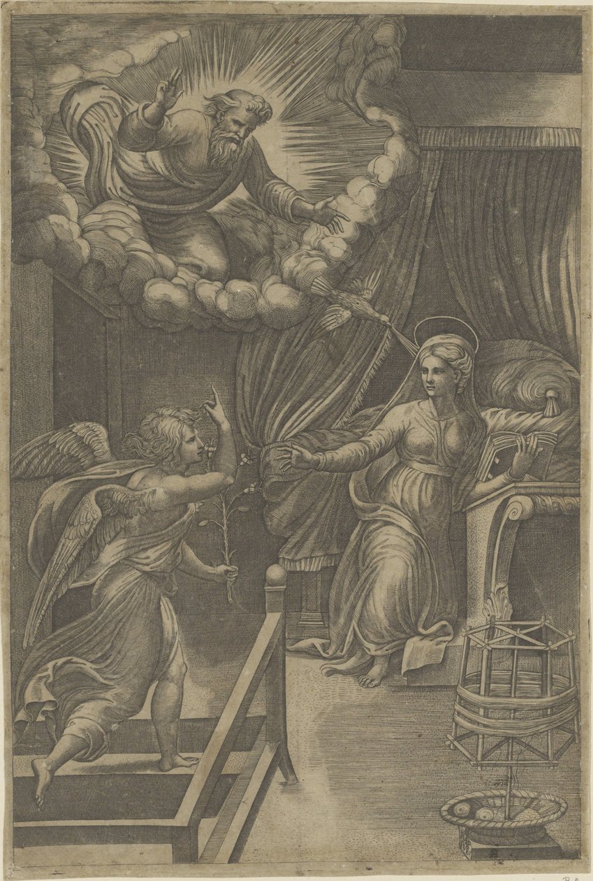 Bebudelsen med Gud Faderen av Giovanni Jacopo Caraglio