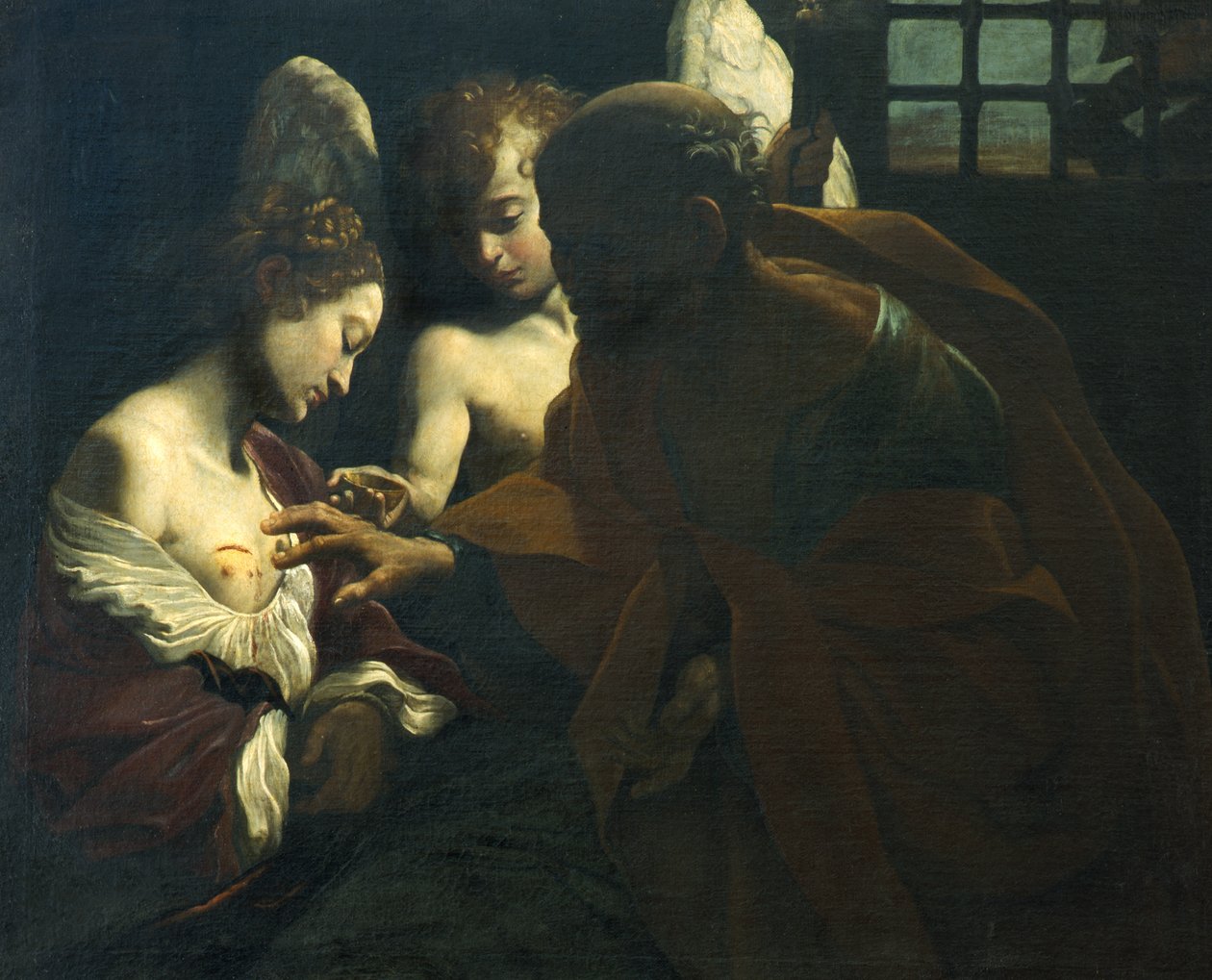 Saint Peter helbreder Saint Agatha av Giovanni Lanfranco