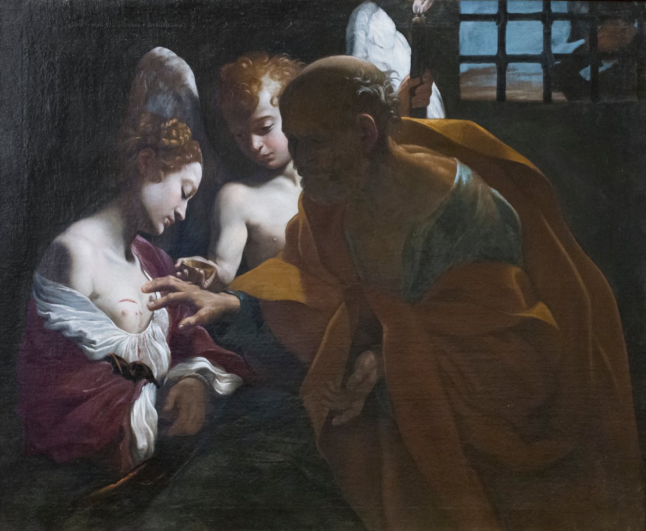 Saint Peter helbreder helgen Agatha i fengsel av Giovanni Lanfranco