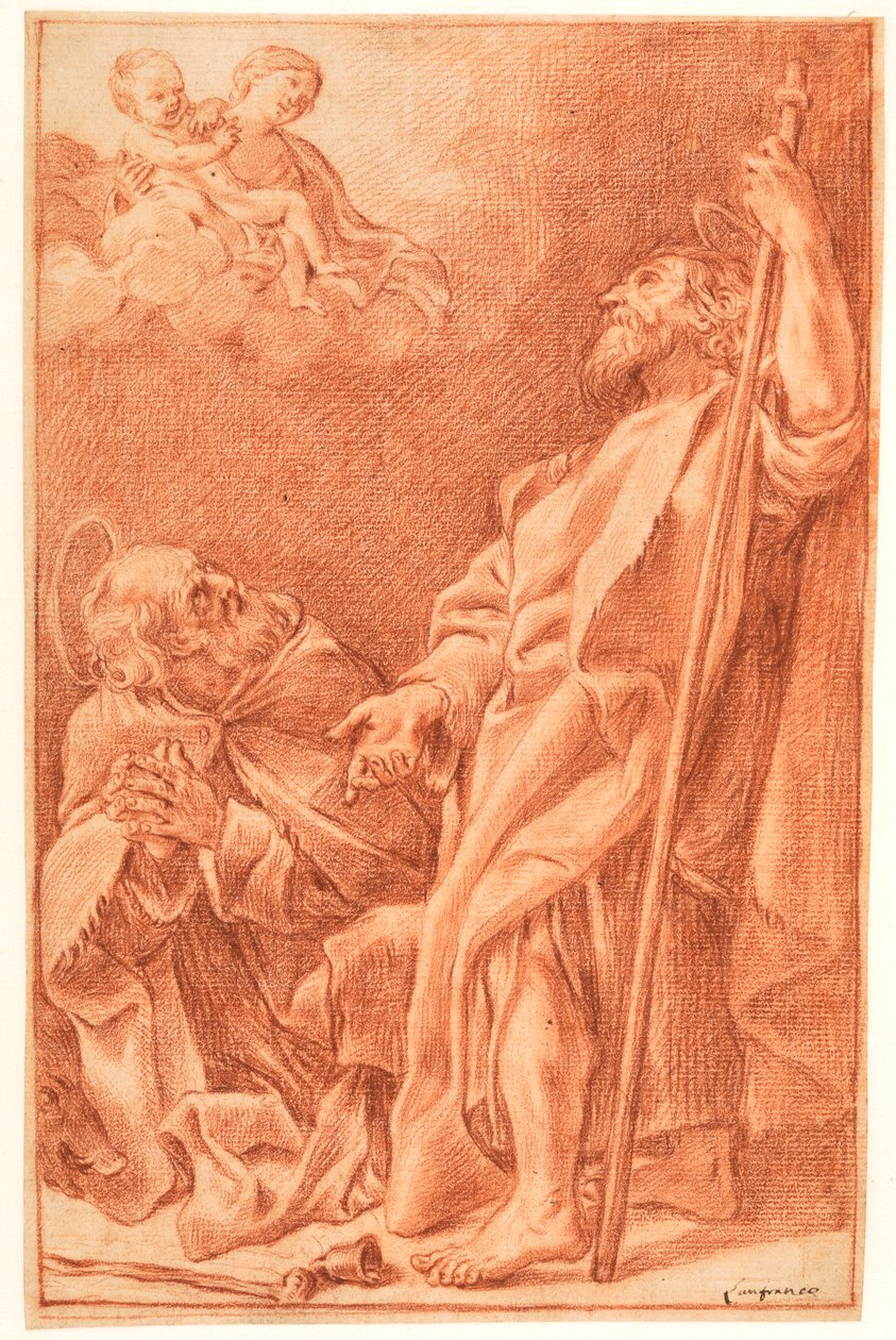 Madonnaen med barnet og de hellige Antonius abbed og Jakob den eldre av Giovanni Lanfranco