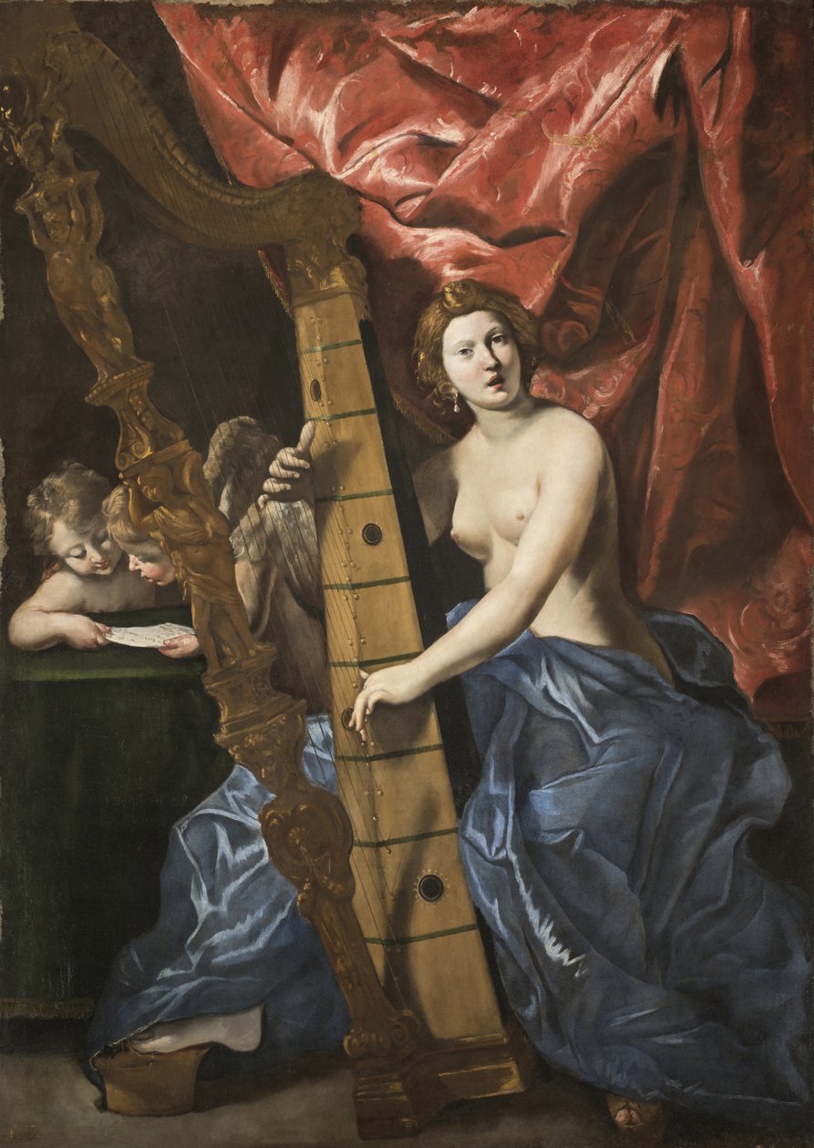 Venus spiller på harpe, ca. 1630. av Giovanni Lanfranco