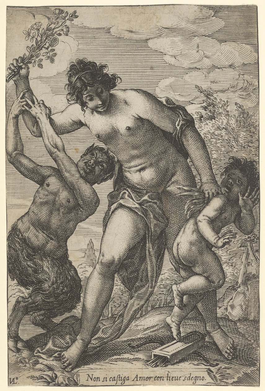 Venus pisker amor med roser, tidlig på 1600-tallet., tidlig på 1600-tallet. av Giovanni Luigi Valesio