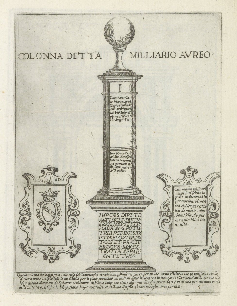 Om Golden Mile Kolonne kalt Golden Mile (tittel på objekt) Moderne og antikke monumenter og byggverk i Roma (serietittel) Ornamenti di fabriche antichi et moderni dell