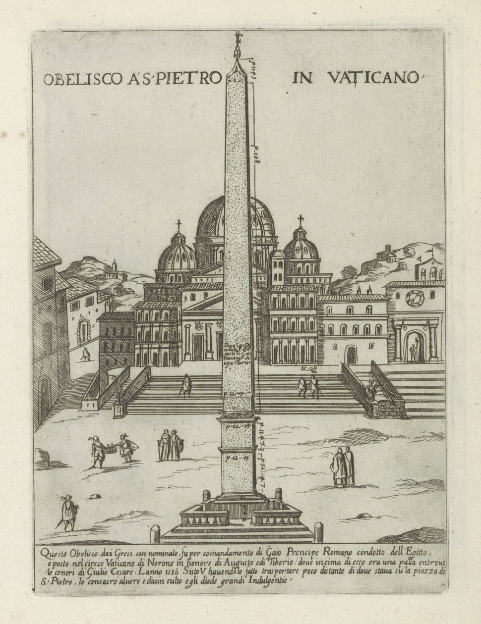 Vatikanets Obelisk Obelisco a S. Pietro in Vaticano (tittel på objekt) Moderne og gamle monumenter og bygninger i Roma (serietittel) Ornamenti di fabriche antichi et moderni dell