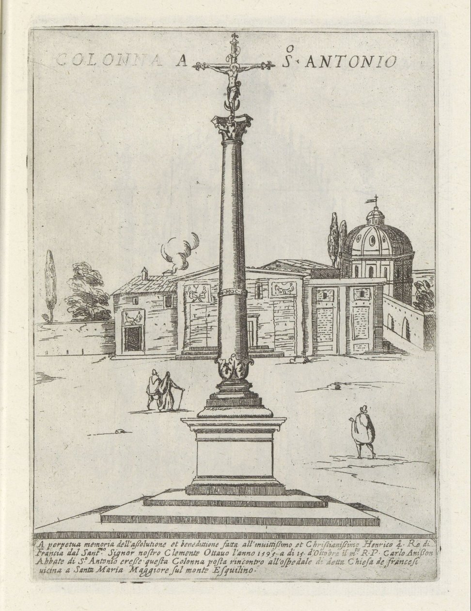 Kolonne i San Antonio Colonna a S. Antonio (tittel på objekt) Moderne og gamle monumenter og bygninger i Roma (serietittel) Ornamenti di fabriche antichi et moderni dell