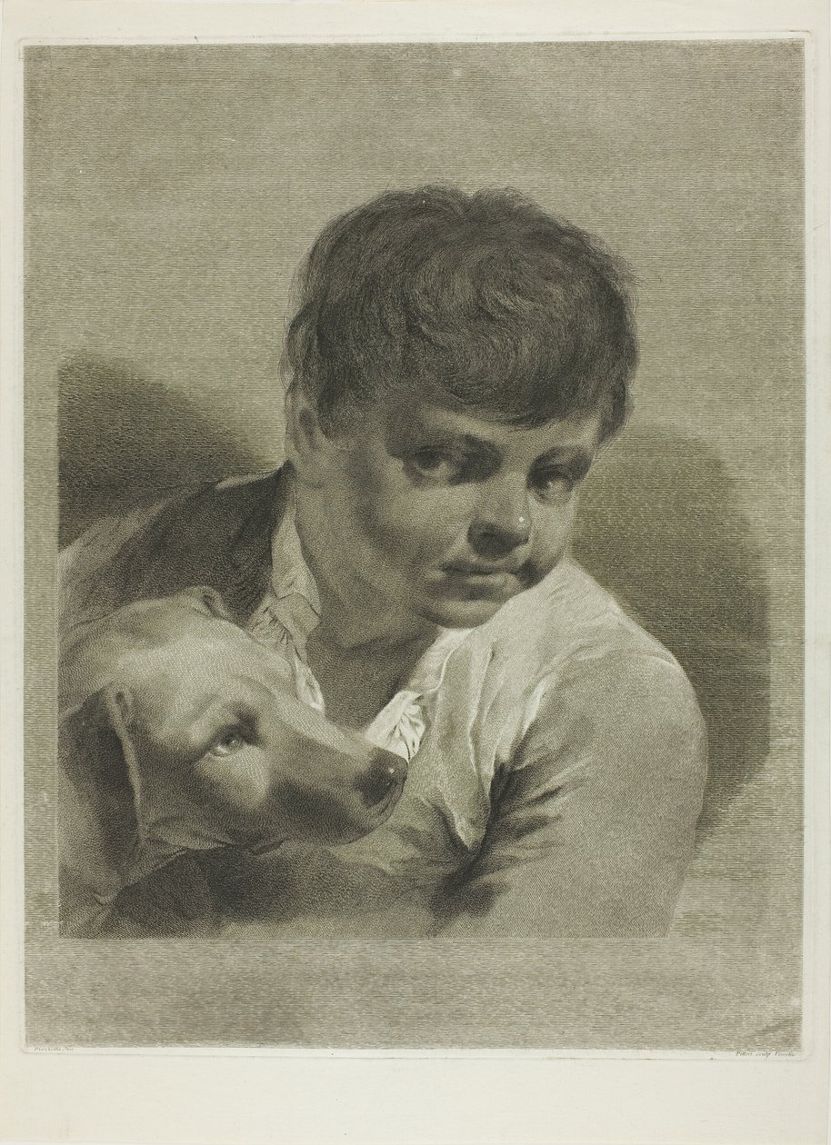 En gutt med en hund av Giovanni Marco Pitteri