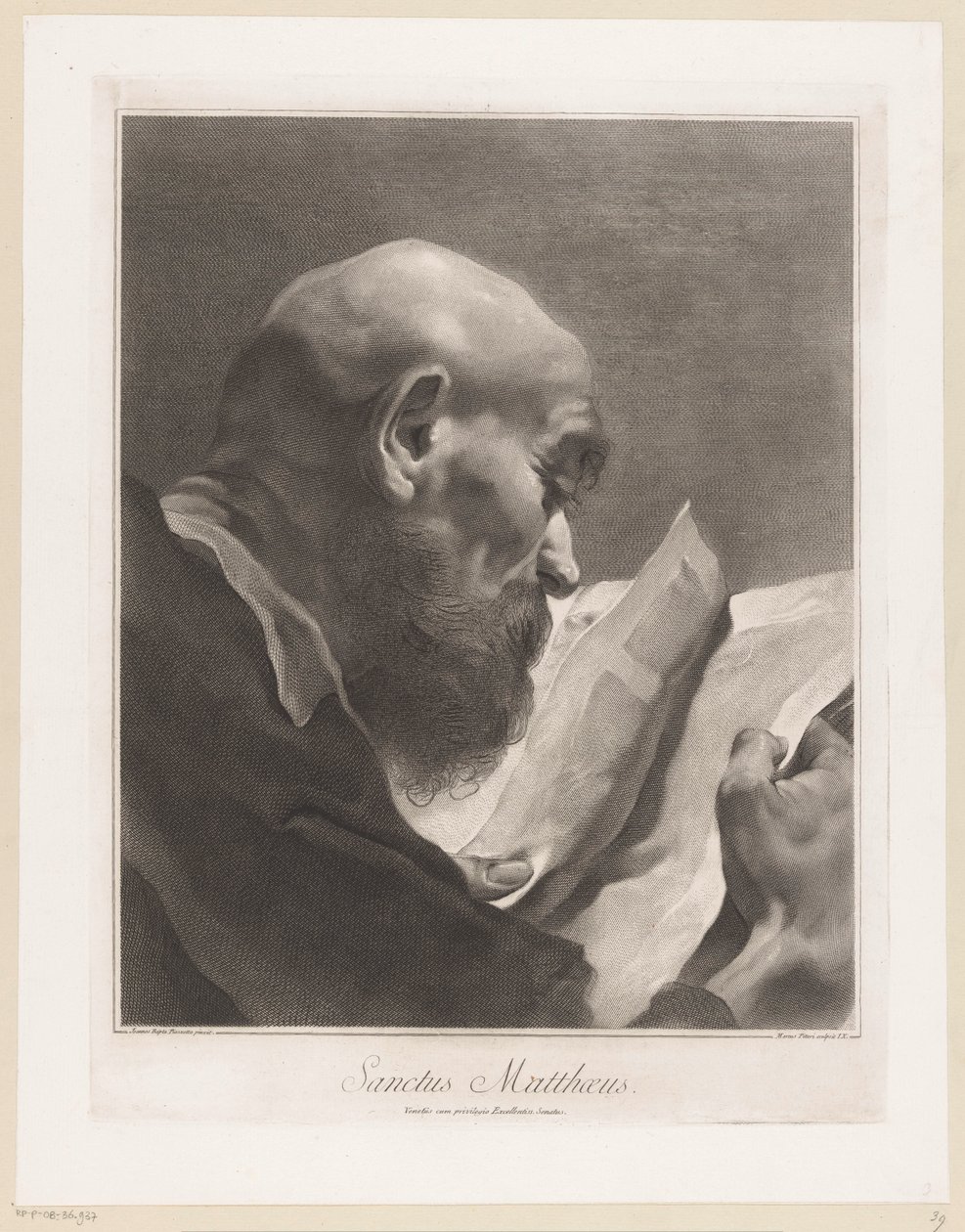 Apostelen Matteus Sanctus Matthaeus (tittel på objekt) Apostler (serietittel) av Giovanni Marco Pitteri