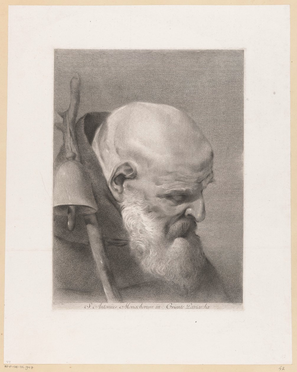 De heilige Antonius de Grote St. Anthony, patriark av munkene i Griente (tittel på objekt) av Giovanni Marco Pitteri