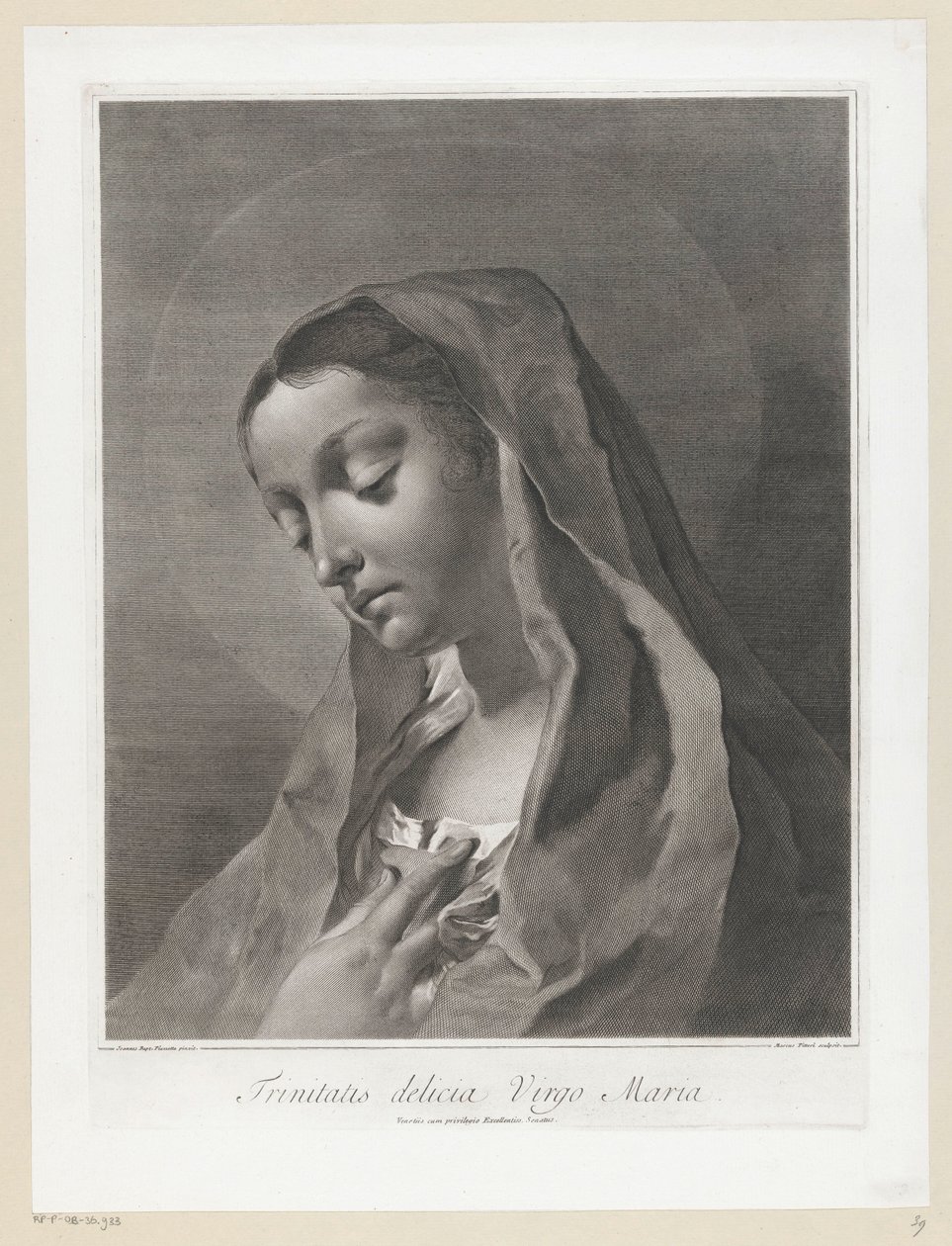 Maria Jomfru Maria av treenigheten (tittel på objekt) av Giovanni Marco Pitteri