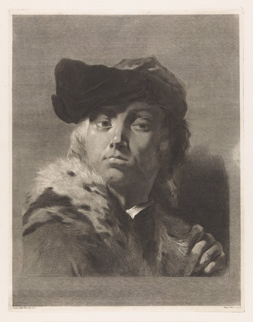 Portrett av kunstneren Giovanni Battista Piazzetta av Giovanni Marco Pitteri