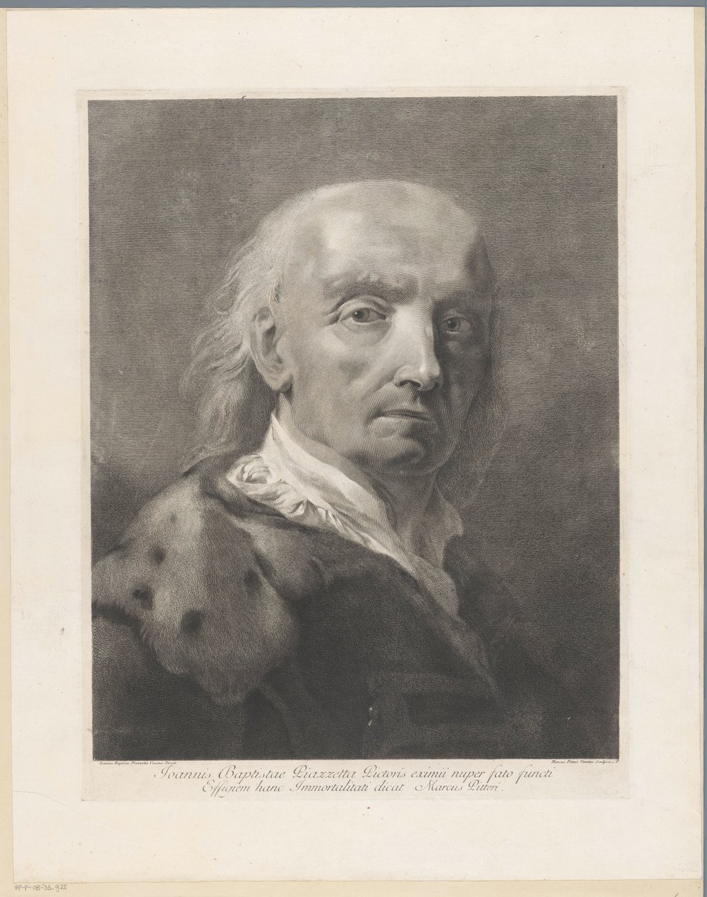 Portrett av kunstneren Giovanni Battista Piazzetta av Giovanni Marco Pitteri