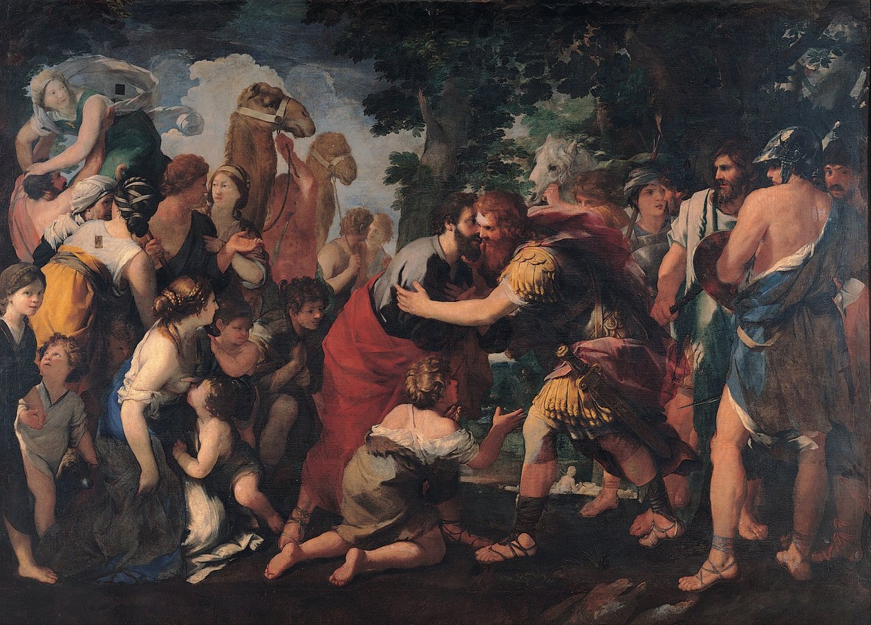 Møte mellom Esau og Jakob, 1636-1641 av Giovanni Maria Bottala