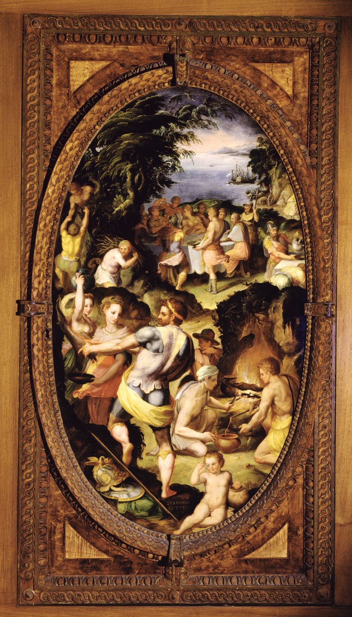 The Discovery of Glass, 1572 skifer av Giovanni Maria Butteri