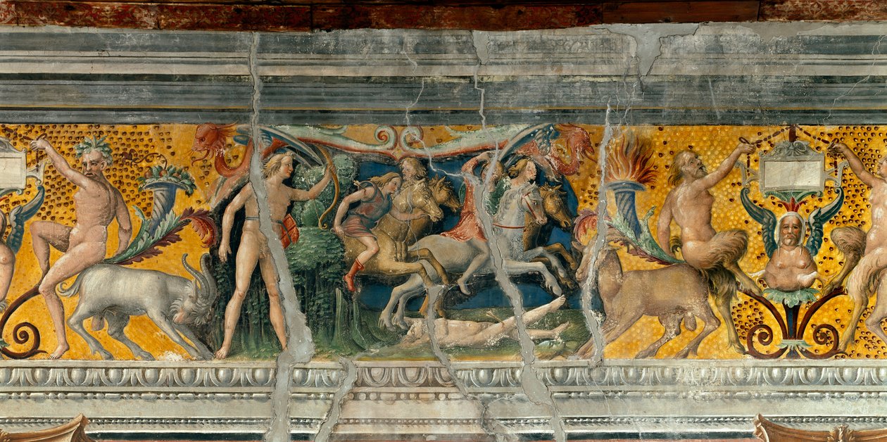 Detalj av en frise tilskrevet Giovanni Maria Falconetto (1468-1534) 1520 rundt Mantua, Palazzo d