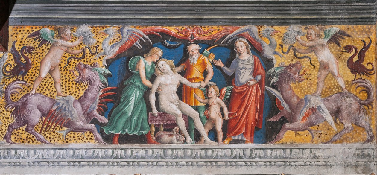 Det astrologiske tegnet til jomfruen, dyrekretsens kammer (Camera dello Zodiaco), detalj av 2384726 av Giovanni Maria Falconetto
