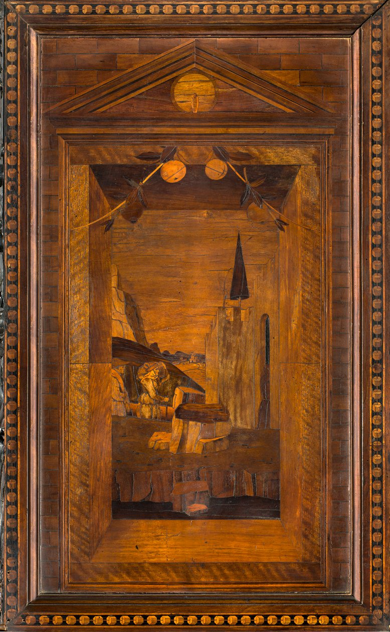 Lignaean Canonical Choir, innlagt av Giovanni Maria Platina 1484, Superior Stall av Giovanni Maria Platina