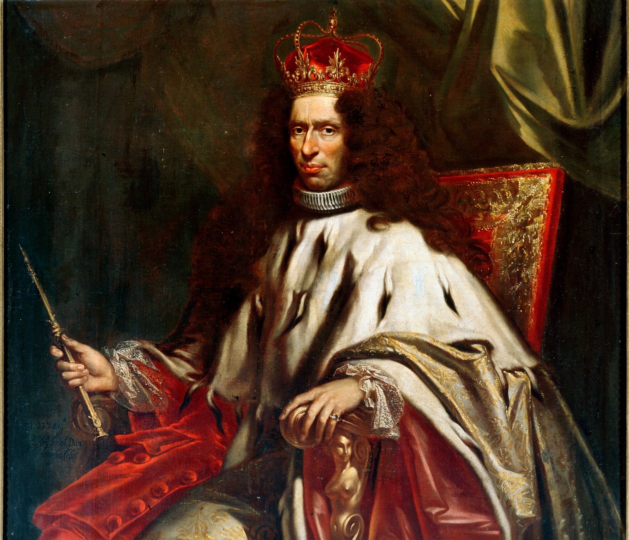 Portrett av Antonio Grimaldi, Doge of Genes fra 1703 til 1705 Maleri av Giovanni Maria Delle Piane (1660-1745) 1690-1691 Søn. 230x153 cm Privat samling etterfølge Luigi Cattaneo Adorno av Giovanni Maria delle called Mulinaretto Piane