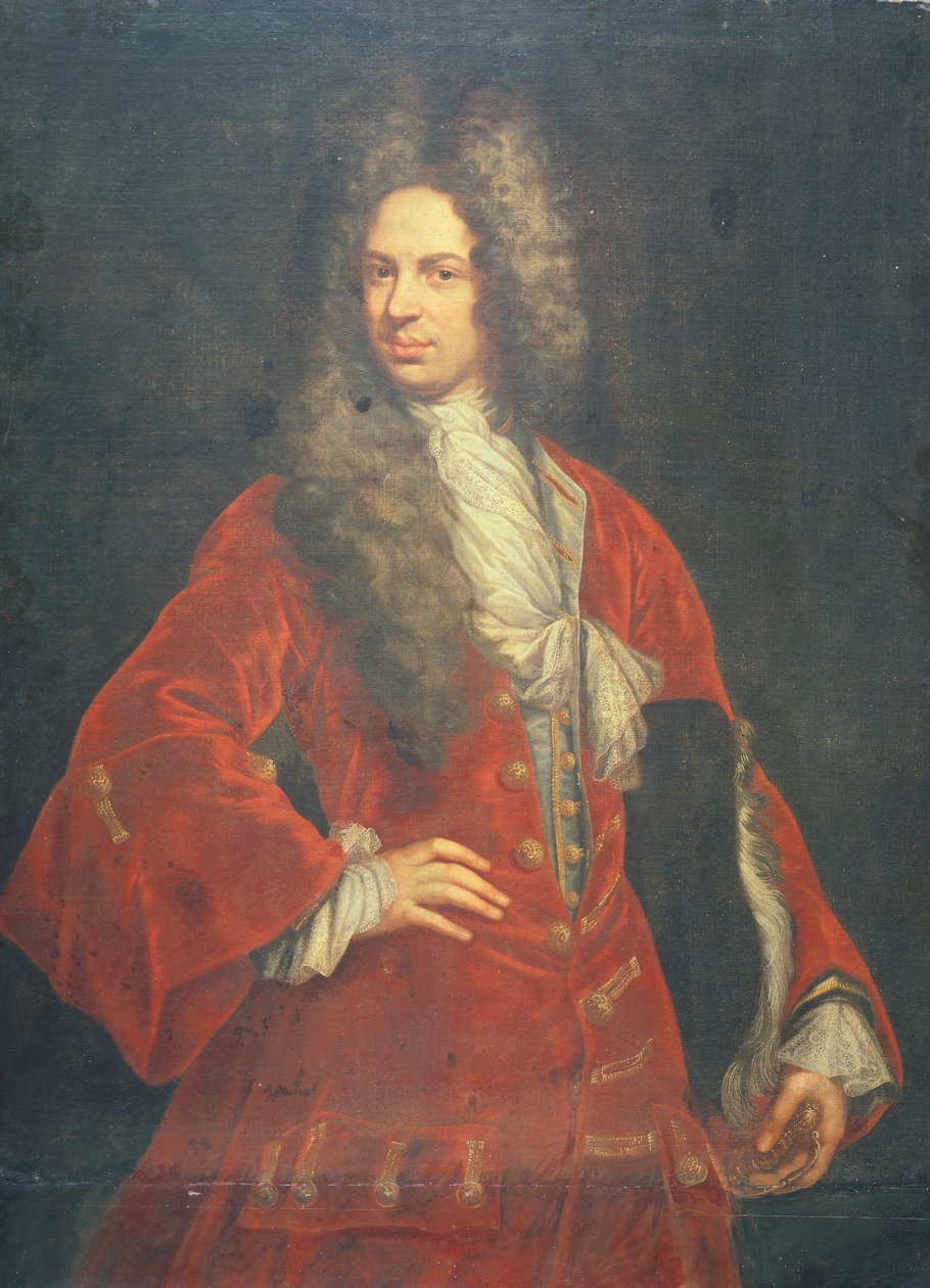 Portrait of Gentleman, av Giovanni Maria Delle Piane, kjent som Mulinaretto (1660-1745) av Giovanni Maria delle called Mulinaretto Piane
