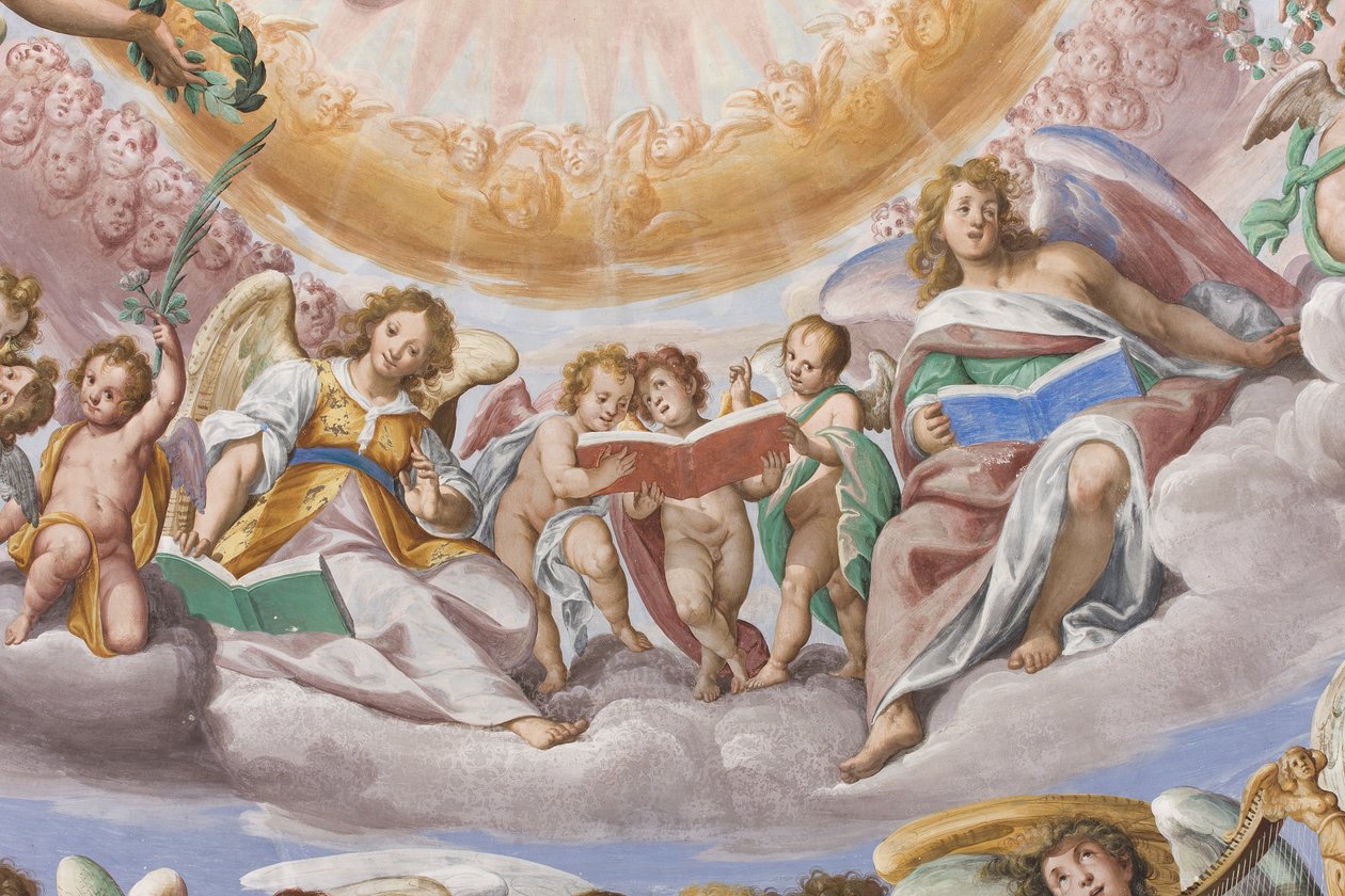 Engler og putti synger (detalj av 3496733) av Giovanni Mauro della Rovere