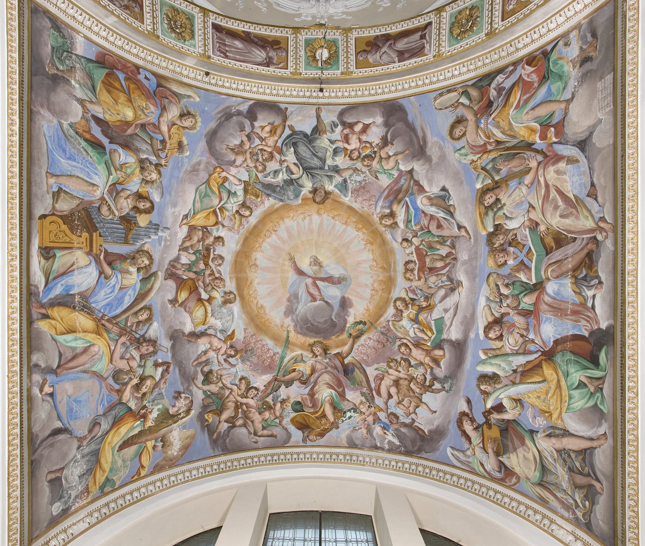 Gud i herlighet og musikerengler, 1616 av Giovanni Mauro della Rovere