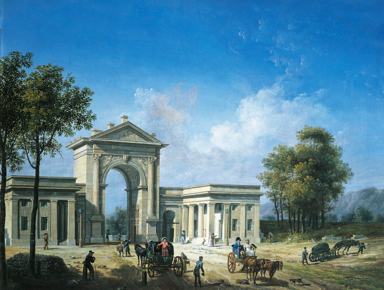 Utsikt over Porta Nuova i Milano, av Giovanni Migliara av Giovanni Migliara