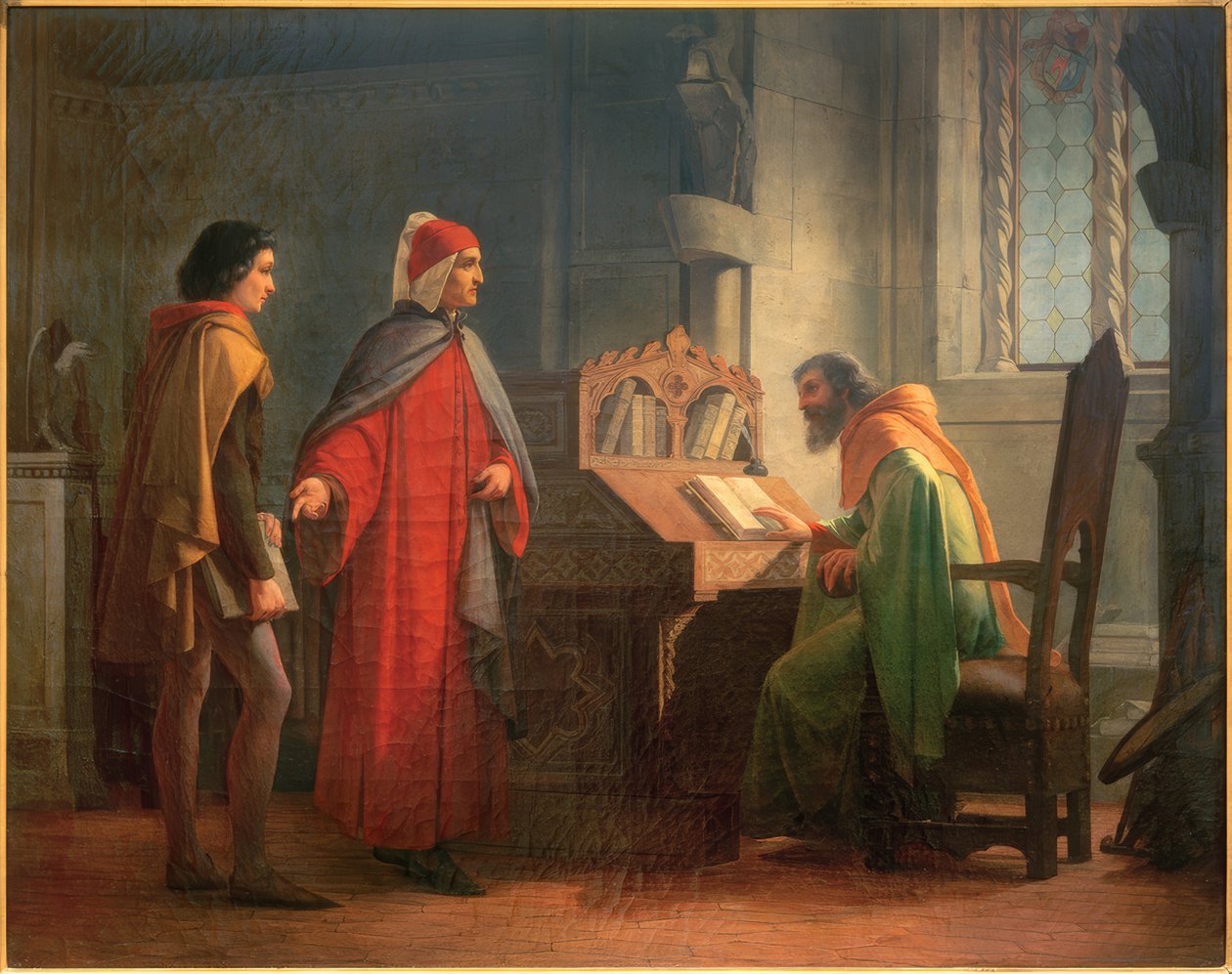 Dante Alighieri-stjernen Giotto dem Guido Novello fra Polenta vor av Giovanni Mochi