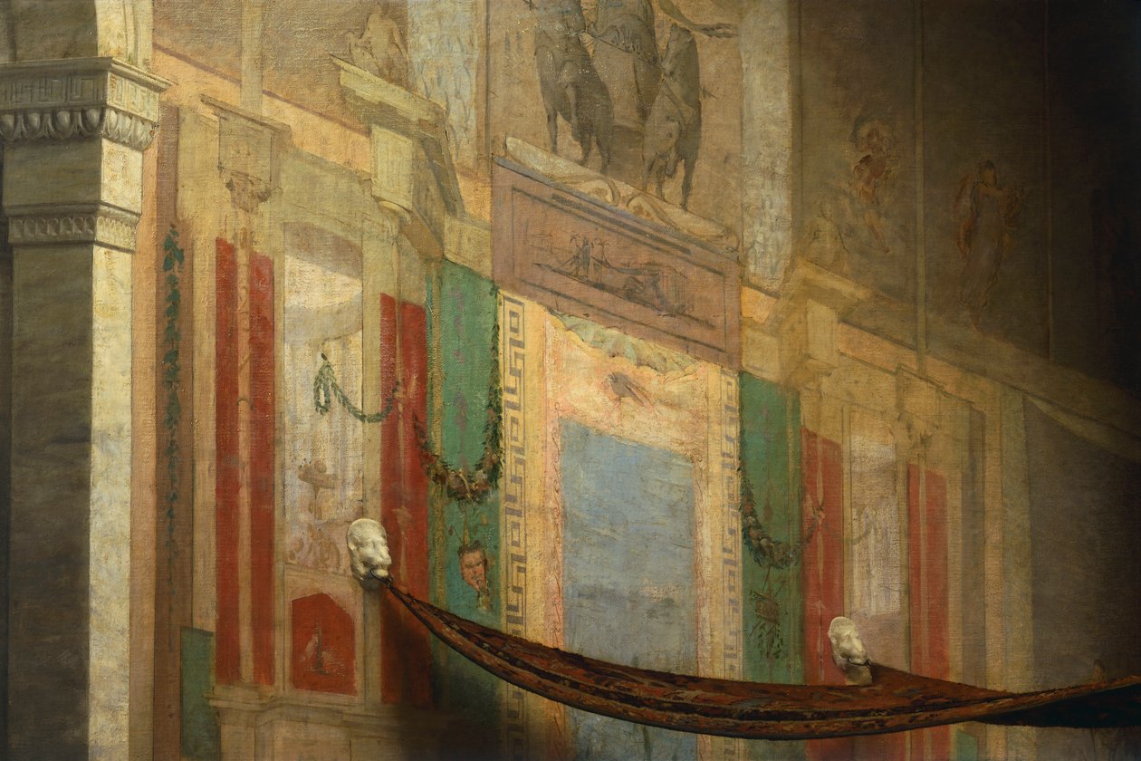 Revenge of Poppea, detalj, av Giovanni Muzzioli (1854-1894), olje på lerret av Giovanni Muzzioli