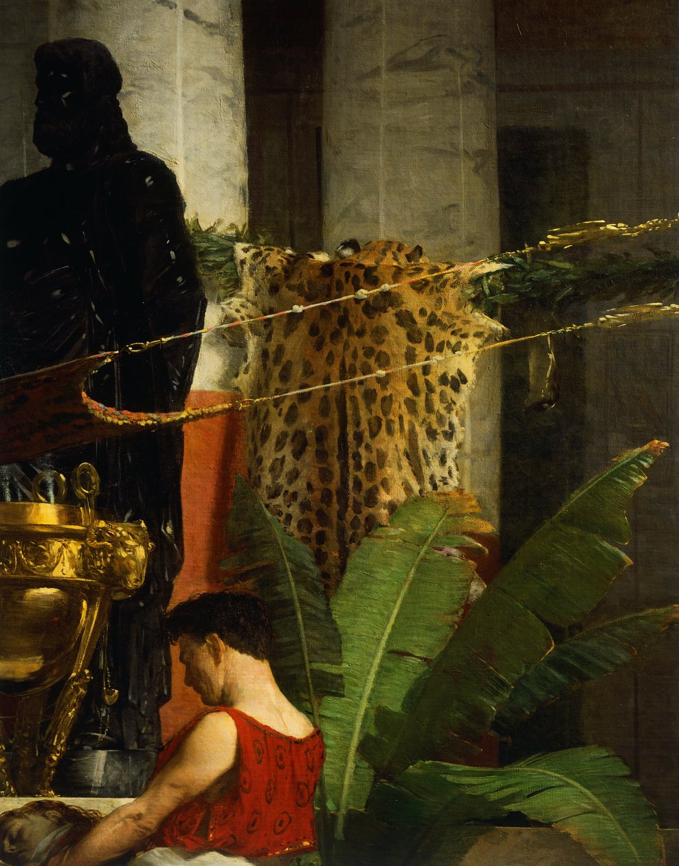 Revenge of Poppea, detalj, av Giovanni Muzzioli (1854-1894), olje på lerret av Giovanni Muzzioli