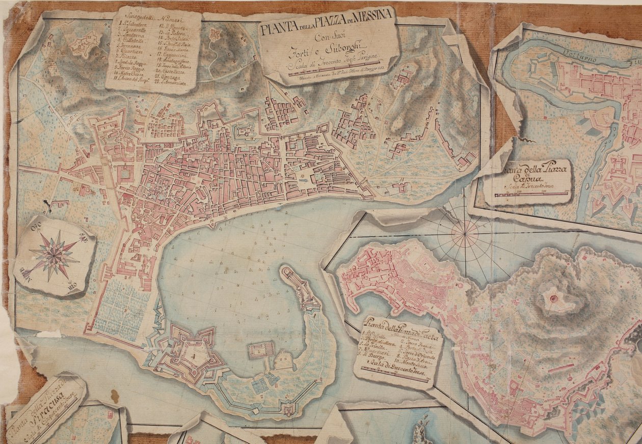 Plan over Piazza di Messina, 1753. av Giovanni Ottone di Berger
