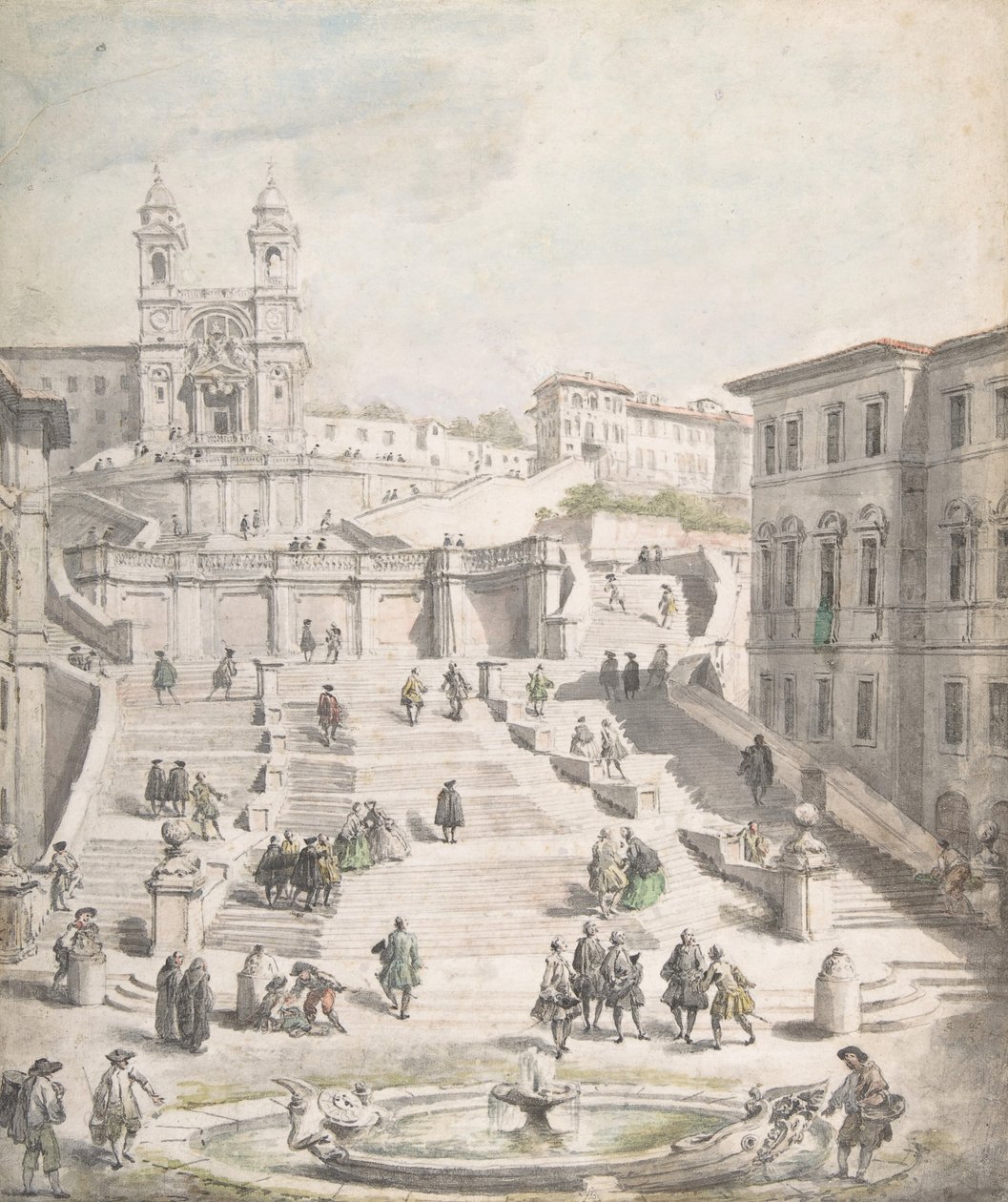 Trinn til Trinità dei Monti, ca. 1756-58. av Giovanni Paolo Panini