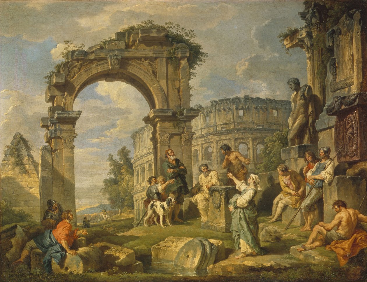 Cumaean Sibyl profeterte Kristi fødsel, 1743 av Giovanni Paolo Pannini