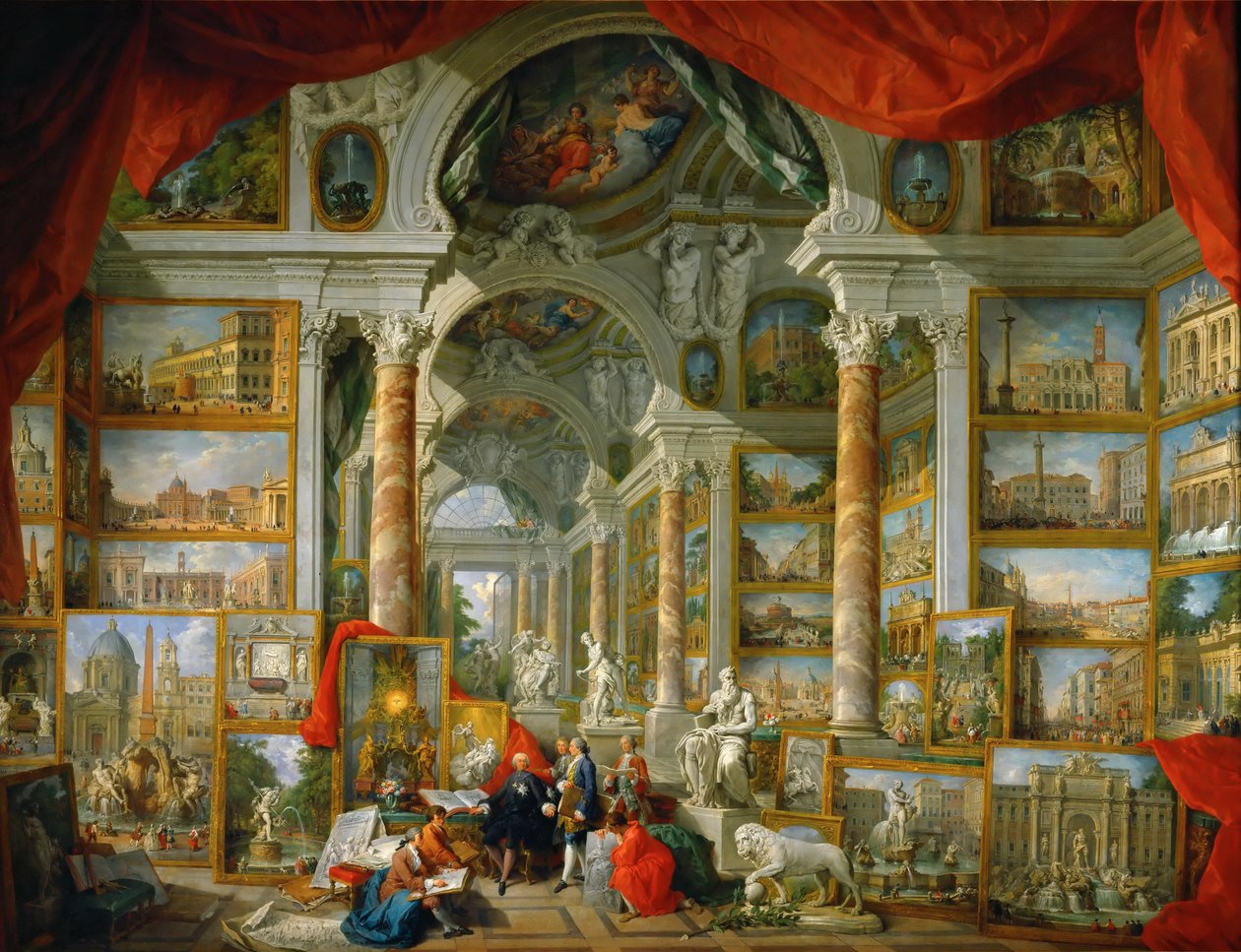 Bildegalleri med utsikt over det moderne Roma Moderne Roma av Giovanni Paolo Pannini