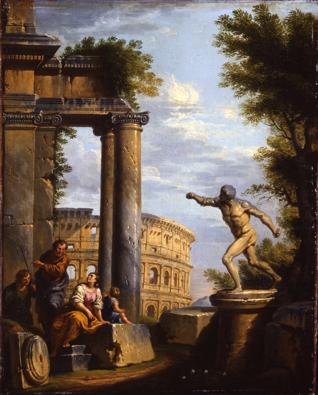 Capricci av klassiske ruiner med filosofer som snakker av Giovanni Paolo Pannini