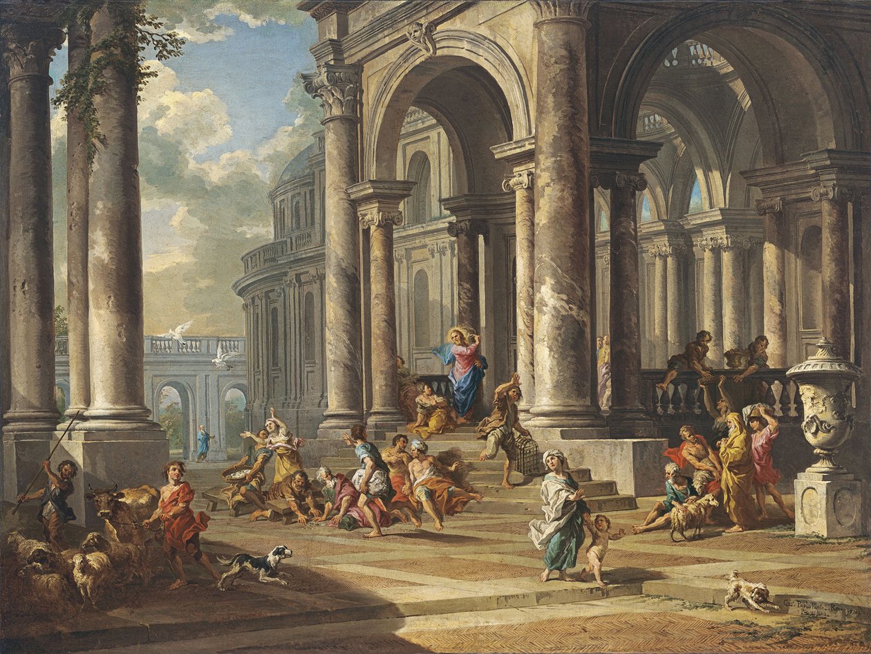 Kristus som driver pengevekslerne fra tempelet av Giovanni Paolo Pannini