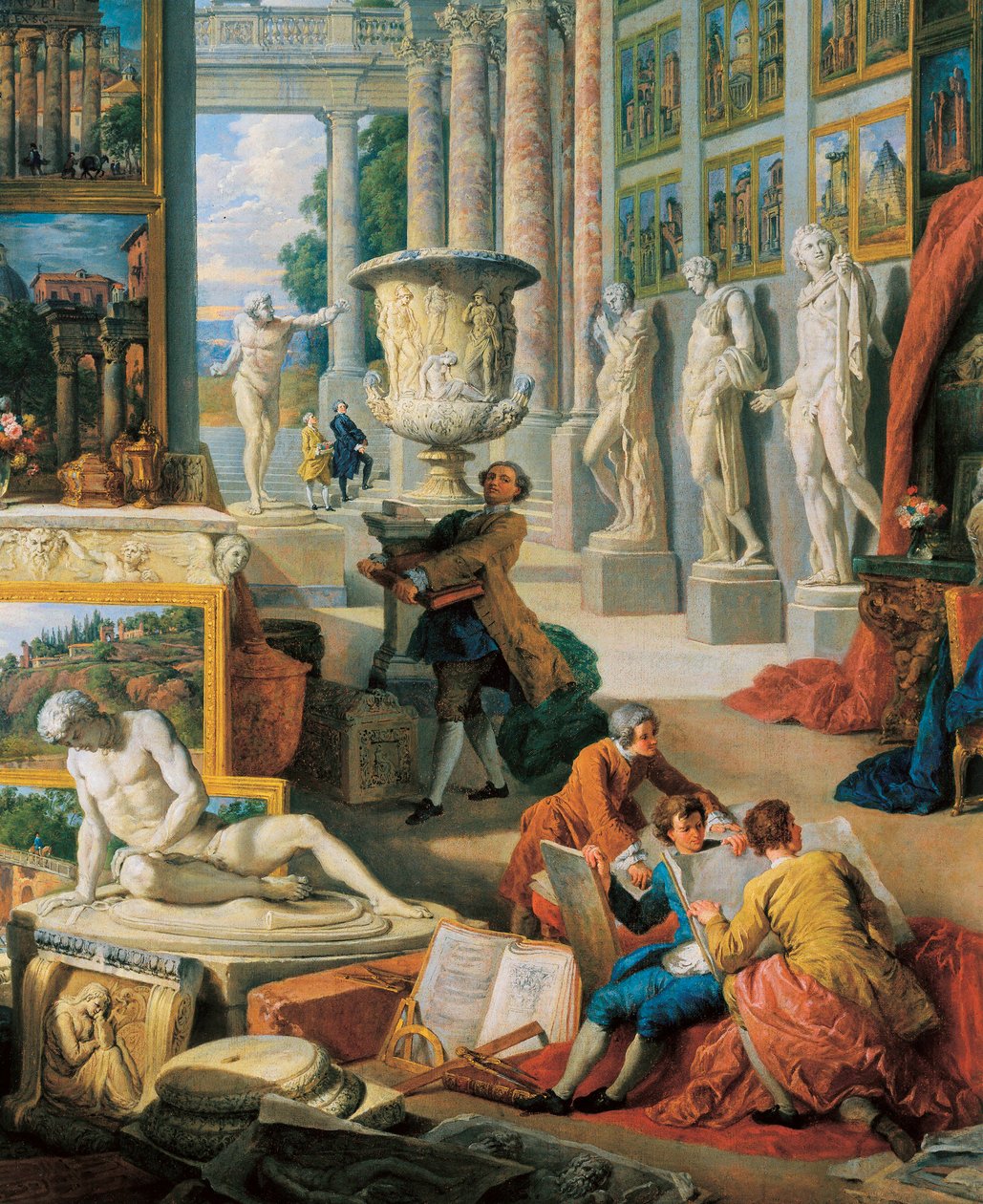 "Galleri med utsikt over det gamle Roma" Detalj. Maleri av Giovanni Paolo Pannini (Panini) (1691-1765). 1759. av Giovanni Paolo Pannini
