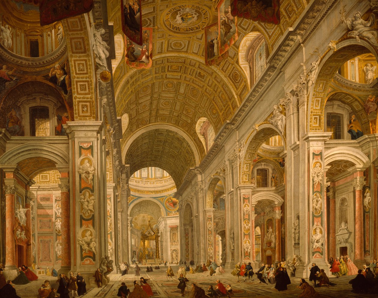 Interiør av Peterskirken av Giovanni Paolo Pannini