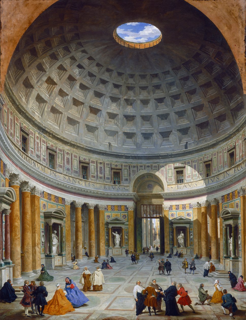 Interiør av Pantheon, Roma, ca. 1734 (olje på lerret) av Giovanni Paolo Pannini