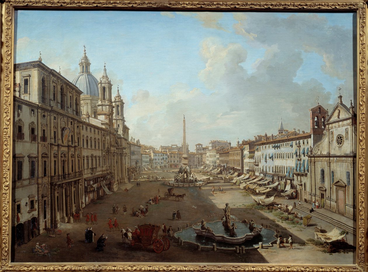 Piazza Navona i Roma (Piazza Navona, Roma). Maleri Giovanni Paolo Pannini (Panini) (1691-1765) av Giovanni Paolo Pannini