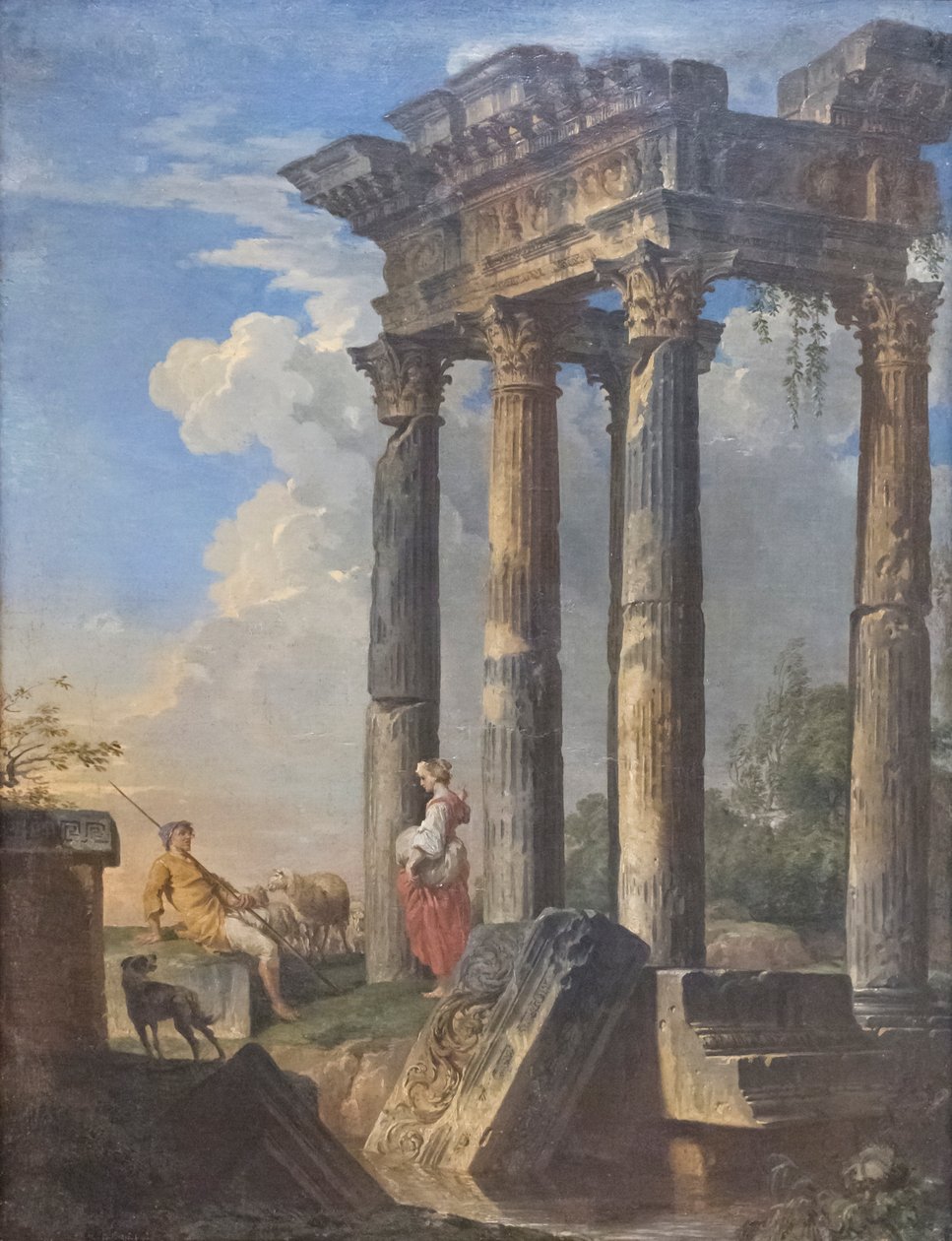 Ruiner med gjetere av Giovanni Paolo Pannini