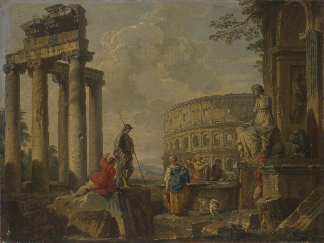 Colosseum blant romerske ruiner, ca. 1730 av Giovanni Paolo Pannini
