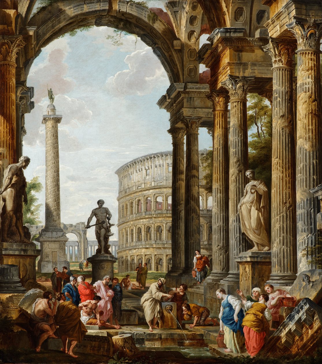 Filosofen Diogenes kaster bollen sin av Giovanni Paolo Pannini