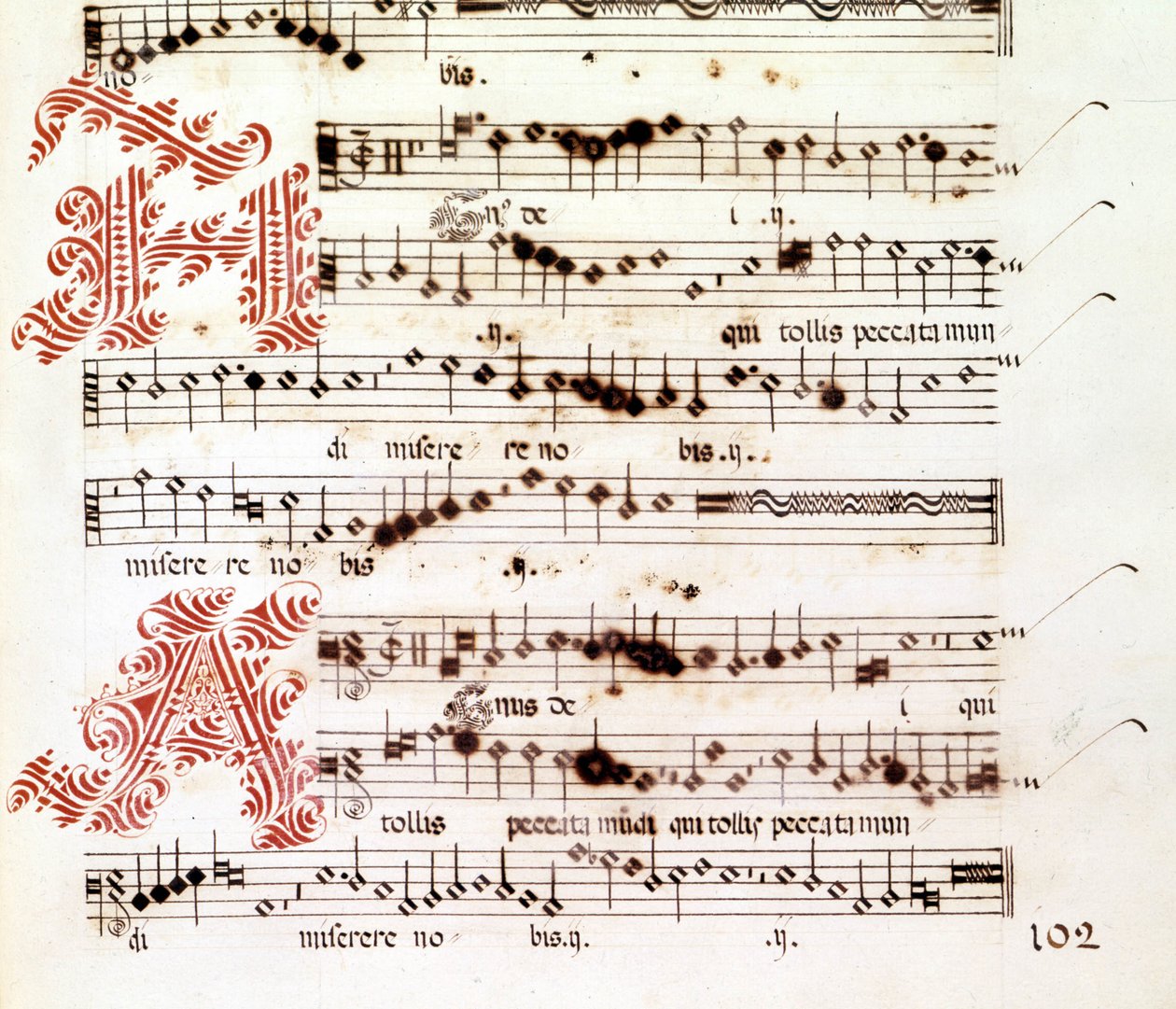 Agnus Dei fra "Mages of Mantua" av Giovanni Pierluigi da Palestrina (1525 - 1594), italiensk komponist. av Giovanni Pierluigi da (after) Palestrina
