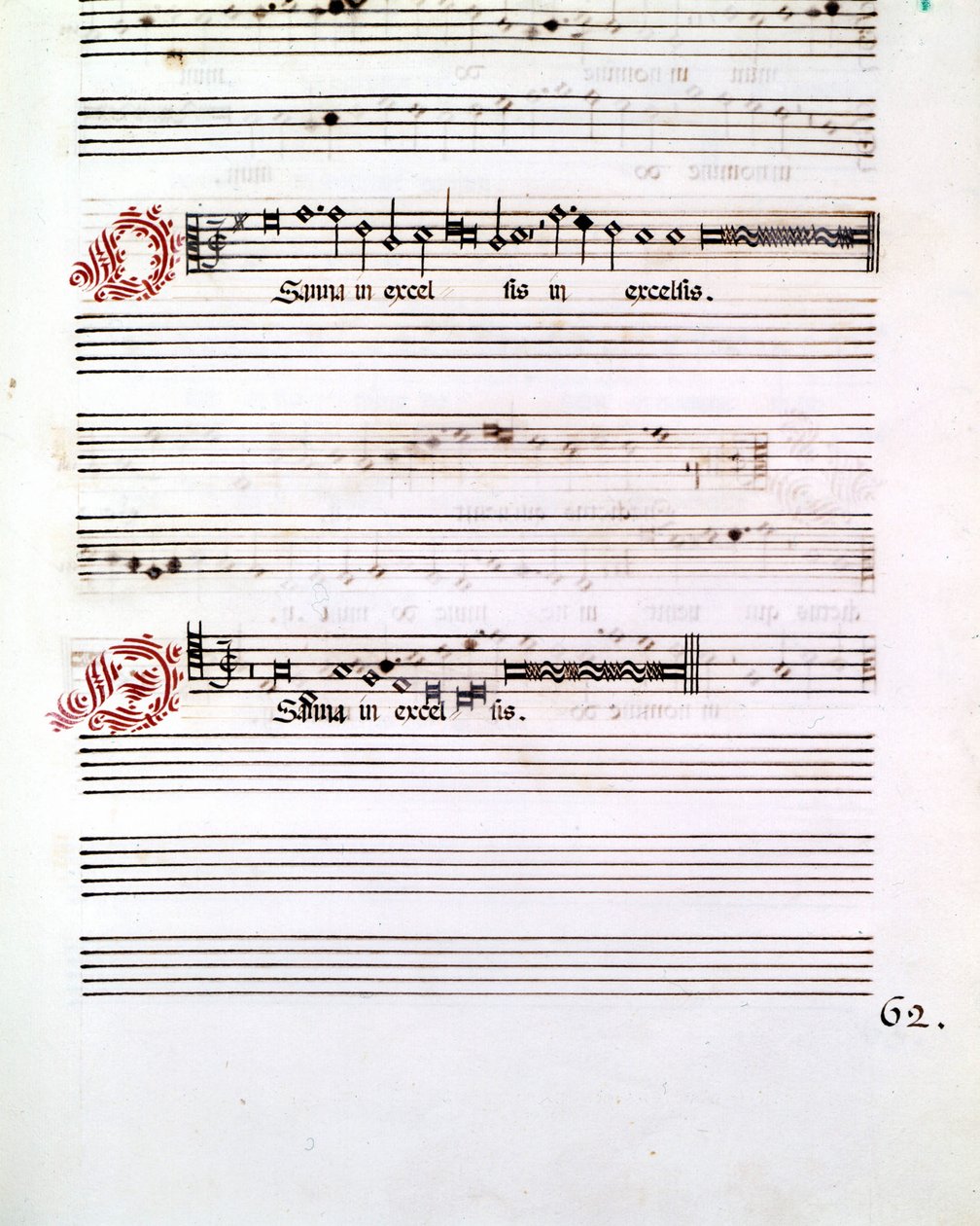 OSANNA-manuskript av "Messes of Mantua" av Giovanni Pierluigi da Palestrina (1525 - 1594), italiensk komponist. av Giovanni Pierluigi da (after) Palestrina